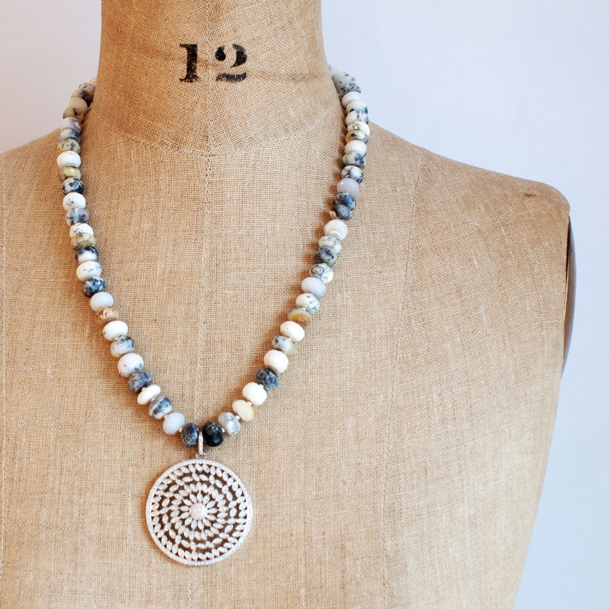 dendrite opal pendant necklace